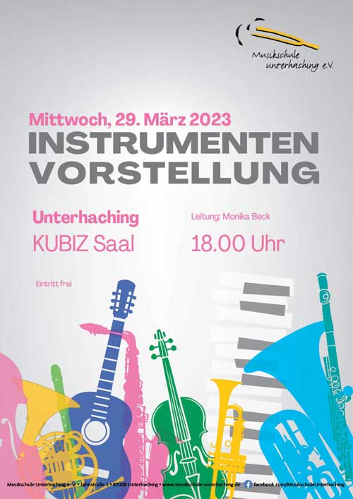 Plakat für die Instrumentenvorstellung